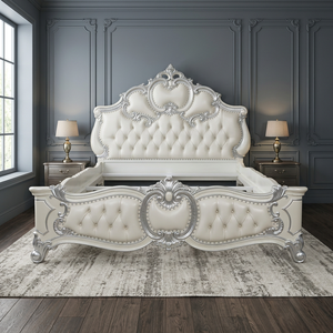 เตียงมงกุฎขนาดคิงไซส์ สีมุก พร้อมสีเงิน - Product Image 3