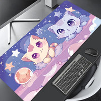 Tapis de bureau noir personnalisé écologique Tapis de souris de jeu par sublimation Anime Impression par transfert de chaleur Style anti-rayures Stock prêt