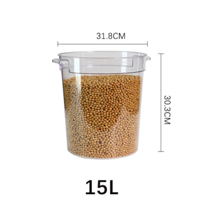 Contenedor Redondo Transparente de Plástico Resistente para Almacenamiento de Alimentos, Organizador Apilable Irrompible para Almacenamiento de Ingredientes de Supermercado - Product Image 3