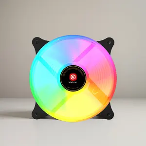 Kipas Gaming PC RGB 120mm kecepatan tinggi dengan lampu LED Heatsink terbuat dari plastik untuk pendingin komputer dengan antarmuka daya 3-Pin