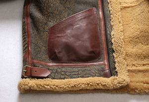 Manteaux d'<span class=keywords><strong>aviateurs</strong></span> en fourrure rétro OEM haute couture General Patton B3 Vestes en cuir de mouton pour hommes - Product Image 5