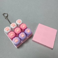 Keycaps rose patte de chat Macaron pour clavier mécanique quatre touches, pendentif porte-clés anti-stress