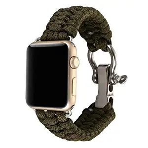 MAMBO Outdoor Survival Nylon/poliestere corda colorata Paracord cinturino per cinturino da polso per Apple Watch
