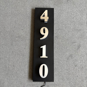 Ngoài trời không thấm nước backlit Led nhà số kim loại thư dấu hiệu cửa thép không gỉ dấu hiệu 3D sáng số tấm - Product Image 3