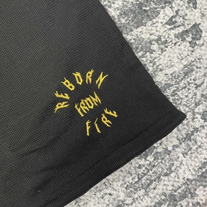 MT1801 T-shirt casual estiva streetwear in cotone 100% a nido d'ape a manica corta, tinta unita oversize, con <span class=keywords><strong>stampa</strong></span> <span class=keywords><strong>digitale</strong></span> - Product Image 5