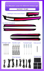 Kit d'éclairage ambiant dynamique pour voiture SJC, 64 couleurs, ciel étoilé, LED, décoration intérieure, lampe d'ambiance pour Mitsubishi Lancer EX <span class=keywords><strong>2009</strong></span>-2016 - Product Image 6