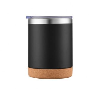 Regalos de Agradecimiento Empresariales, Termo Ecológico de Doble Capa de Acero Inoxidable con Recubrimiento en Polvo, Taza de Oficina de 12 oz con Base de Corcho - Product Image 1