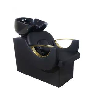Ensemble de mobilier de salon de beauté Zxm Black Gold, bac de coiffure, équipement de salon de coiffure, chaise de coiffure, bol à shampooing - Product Image 1