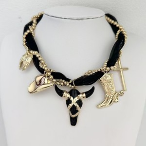 Collar de Moda con Cuerda Negra, Accesorios con Dijes de Sombrero y Botas, Gargantilla, Joyería al por Mayor, Collar Cruzado, Regalo para Mujer, Fiesta - Product Image 4