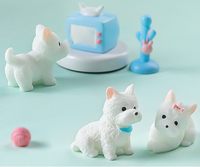Vente en gros statue de jardin miniature figurine d'animal en résine chien Husky west highland blanc terrier figure ornement sculpture moderne