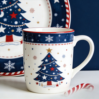 Vaisselle de Noël en céramique personnalisée, ensemble de vaisselle, assiette créative pour la maison à steak et pâtes de style occidental, bol à salade jetable