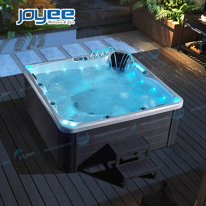JOYEE China Manufacture of Spa Hot Tub 5 Persons Latest Design with jacuzzier 2 Lounger 3 Seat Aussenwhirlpool Outdoor Whirlpool