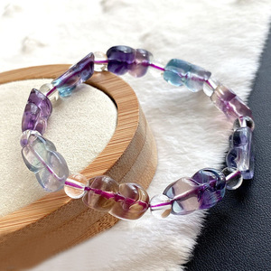 <span class=keywords><strong>Bracciale</strong></span> in Fluorite Fluorescente Traslucida Effetto Ghiaccio con <span class=keywords><strong>Volpe</strong></span> Intagliata, Cristallo Naturale, Braccialetto Singolo, Gioiello di Moda per Coppie - Product Image 1