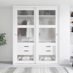 <span class=keywords><strong>Portes</strong></span> <span class=keywords><strong>de</strong></span> <span class=keywords><strong>placard</strong></span> <span class=keywords><strong>coulissantes</strong></span> à double passage en verre trempé dépoli 3 vitres 60x80 pouces avec <span class=keywords><strong>kit</strong></span> <span class=keywords><strong>de</strong></span> quincaillerie d'installation - Product Image 2