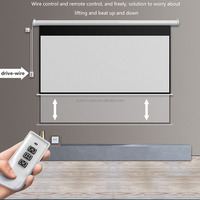 Écran de projection électrique mural et plafond 100 pouces 16:9, haute qualité, blanc mat, motorisé, avec télécommande
