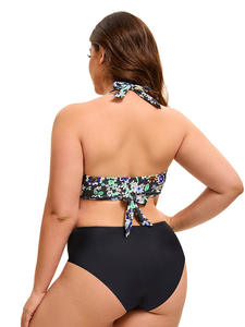 Maillot de bain de fitness grande taille pour femmes européennes et américaines élégant motif solide imprimé découpé dans le dos Design écologique et respirant - Product Image 6