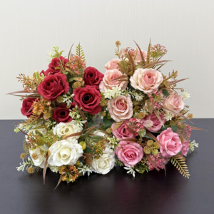 Lot en gros <span class=keywords><strong>de</strong></span> 10 têtes <span class=keywords><strong>de</strong></span> roses artificielles vintage, <span class=keywords><strong>bouquet</strong></span> imperméable pour décoration <span class=keywords><strong>de</strong></span> mariage et arrangement floral pour la fête nuptiale - Product Image 5