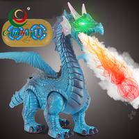 Jouet dinosaure télécommandé avec éclairage, son et pulvérisation