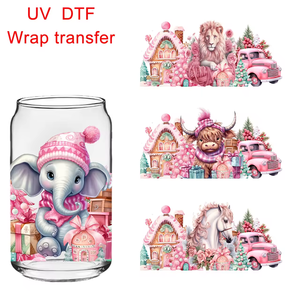 Conception <span class=keywords><strong>de</strong></span> Noël gratuite personnalisée 3D étanche réutilisable écologique couleur UV DTF tasses autocollants Logo décalcomanies 16 oz transferts <span class=keywords><strong>de</strong></span> tasse - Product Image 3