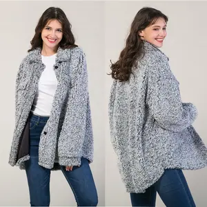 फैक्टरी सीधे सप्लायर ठोस उच्च गुणवत्ता बड़े जेब पूर्ण आस्तीन बटन आकस्मिक महिलाओं सर्दियों के लिए जैकेट