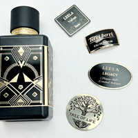 Étiquette Métallique Autocollante Personnalisée de Luxe Vintage en Aluminium, Qualité Alimentaire, pour Bouteille de Parfum, Durable, Étanche, Haute Résistance
