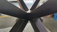 Pieds de table en acier carrés pour salle à manger, meubles de restaurant, pieds de table ovales en tube métallique