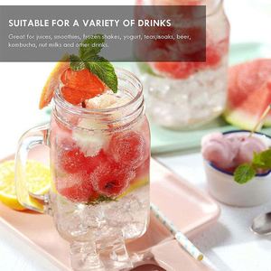 Bouteille d'huile essentielle en verre borosilicate de 18 oz, écologique, sans BPA, en forme de canette de bière, avec couvercle en bambou et paille en verre, compatible lave-vaisselle, vente en gros - Product Image 5
