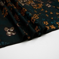 KEER Vente en gros d'usine JBJ4237MB Tissu pour robe de soirée pour femme Motif floral Jacquard brocart métallisé en polyester pour rideaux