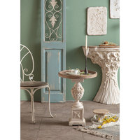 Table basse en bois Simple et rustique, de Style européen, Table de nuit en blanc nordique, avec sculpture sur la Base, pour le salon, bout latéral, Table de thé