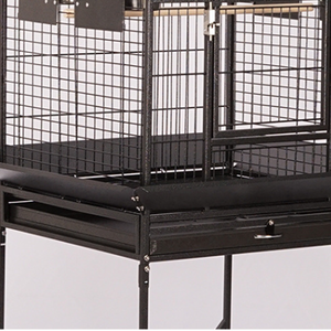 Grandes cages à oiseaux modernes de luxe pour perroquets, en acier et bois, structure stable et sécurisée pour animaux de compagnie - Product Image 6