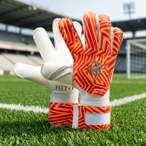 Professional soccer goalkeeper gloves high Quality German latex custom Guantes de portero de 4mm Contact German Latex - Product Image 3