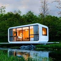 Maison conteneur de luxe modulable et confortable, type Apple Cabin Space Capsule, 2 chambres avec cuisine