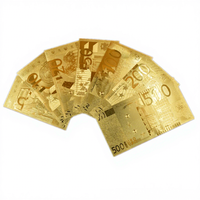 Billet commémoratif en feuille d'or, accessoire de fête, jouet pour enfants, lot de 7 billets de collection, cadeau de fête, décoration de la maison