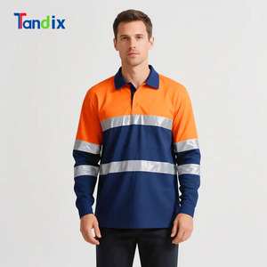 Polos de manga corta de verano de secado rápido y alta visibilidad, ropa de trabajo de minería de carbón, tiras reflectantes, camiseta de trabajo de seguridad de alta visibilidad - Product Image 4