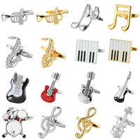 Men's Luxury Custom Brass Musical Instrument Cufflinks Fashion Brand Button for French Shirt for Engagement & Gift
