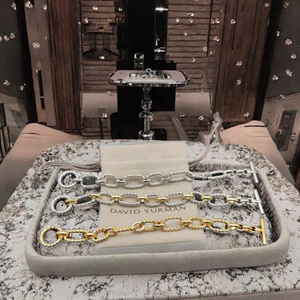 Pulsera de Plata de Ley S925 con Dijes Pequeños en Forma de X de <span class=keywords><strong>David</strong></span> Yarmans, Pulseras Modernas con Baño de Oro, Joyería de Latón - Product Image 3