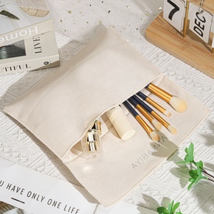 Eco-Friendly Custom Logo <b>Printed</b> Beige Cotton Twill Envelope Purse Wallet Jewelry Dust Bag Luxury Envelope Cotton Pouch - Product Image 3