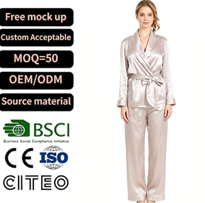 Women Satin Wrap Robe Pants Set Luxury Sleepwear Lounge Wear V Neck Tie Belt Soft Silk Fabric Autumn Winter Nightwear