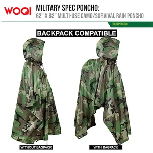 Manteau de camouflage WOQI, poncho de camouflage polyvalent, essentiel pour la randonnée/le camping