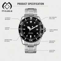 Montre de plongée OEM 300M, mouvement mécanique automatique, bracelet en acier inoxydable, cadran lumineux, couleur personnalisée, montre-bracelet