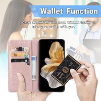 Etuis portefeuille en cuir pour Infinix Note 40 Pro Zero 30 Smart 8 30i 2023 en relief 3D papillon fleur Flip dragonne