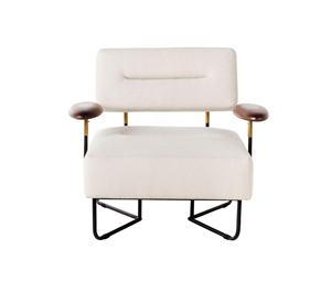<span class=keywords><strong>Fauteuil</strong></span> rembourré en tissu à structure en bois de frêne de style <span class=keywords><strong>scandinave</strong></span> Chaise longue moderne du milieu du siècle - Product Image 3