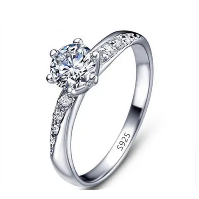 LWI60034 Earrings Hoop 18k White Gold Austrian Crystal Engagement Infinity Ring 925 Sterling Silver Cut Diamond Wedding Rings