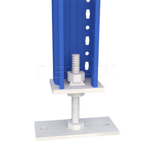 Tegak, lebar, dek jaring kawat, pelindung kolom "L", pelat kaki dapat disesuaikan, aksesori peralatan gudang - Product Image 3