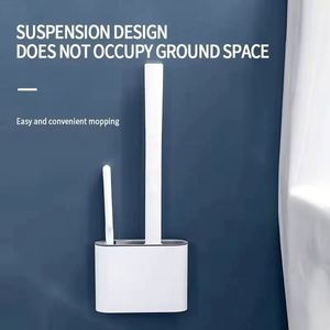 Accesorios de Baño para Colgar en la Pared, Soporte para Escobilla de Inodoro de Mango Largo, Secado Rápido, Resistente al Agua, Ecológico, de Silicona ABS Suave - Product Image 6