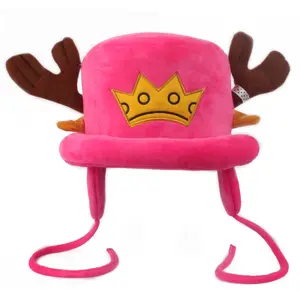 Wholesale Custom Anime Kawaii Plush Toys Cosplay 1 Piece Tony Chopper Cotton Warm Plush Hat With Ears