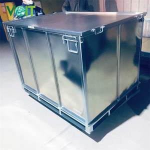 <span class=keywords><strong>Caisse</strong></span> en acier <span class=keywords><strong>métallique</strong></span> carrée pliable, empilable, galvanisée, robuste, pour le transport et le stockage industriel - Product Image 4