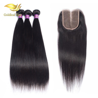 Lot de 3 mèches de cheveux humains bouclés profonds, cheveux vierges, 3 paquets de mèches brésiliennes bouclées 12A avec closure en dentelle