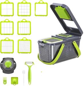 FACTORY Wholesale Fruit & Vegetable Processing Machines ABS Design Vegetable Cutter 22in1 Vegetable Chopper - Product Image 1