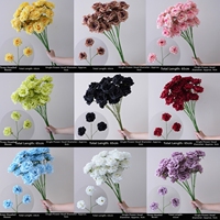 Roses artificielles à 3 têtes par tige, vente en gros, roses artificielles multicolores en vrac pour la décoration des centres de table et des arches de mariage